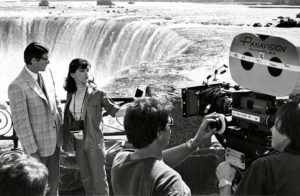 Christopher Reeve e Margot Kidder filmando Superman II.